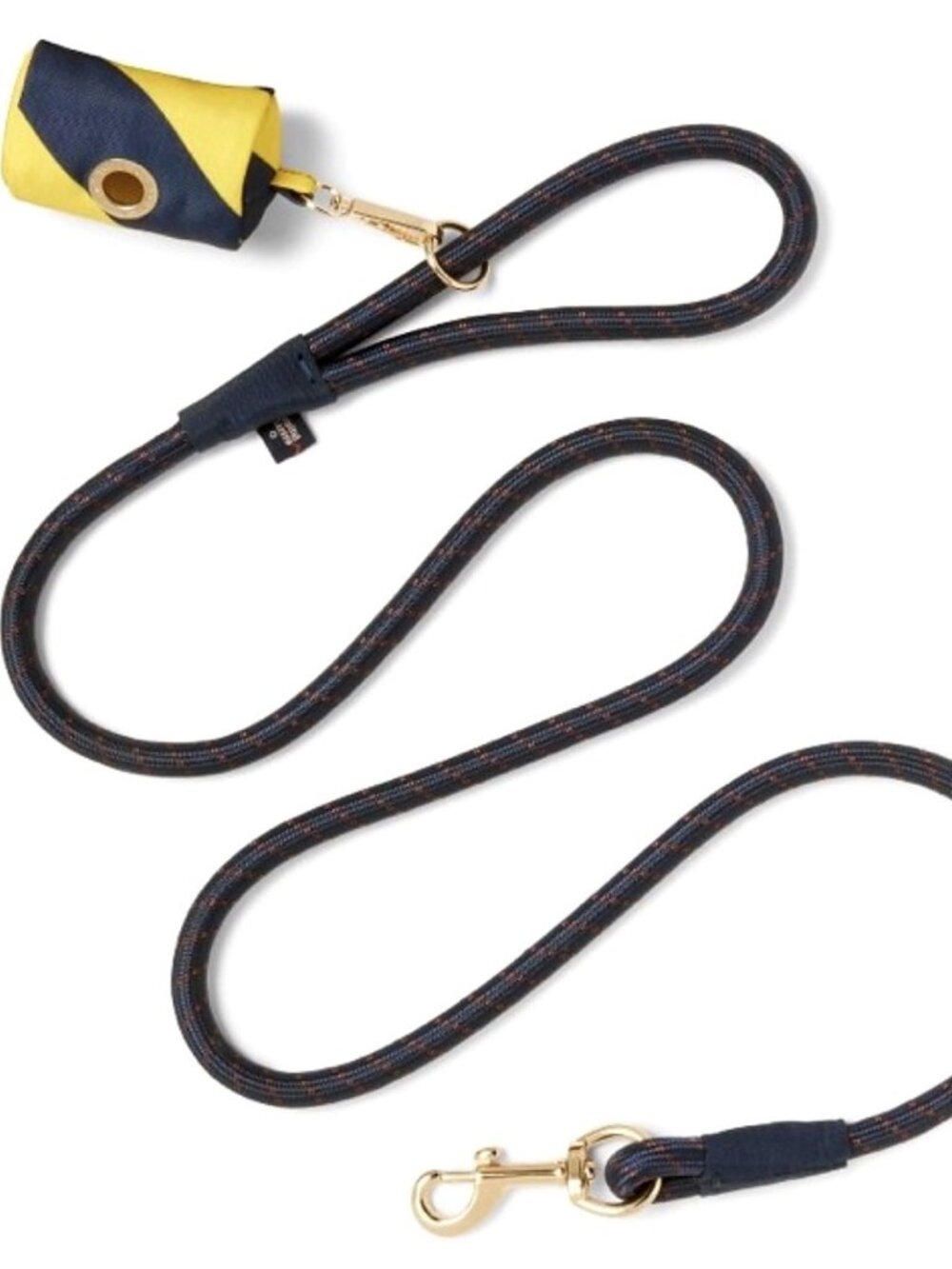 Rowing Blazers x Target Rope Dog Leash 5ft + Bag Holder NEW Navy Gold Hardware